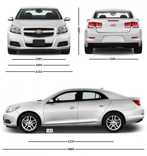 Szkic techniczny Chevrolet Malibu VII