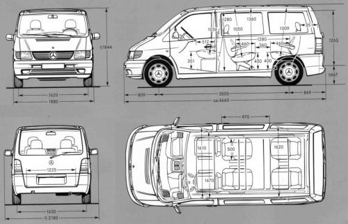Szkic techniczny Mercedes Klasa V W639