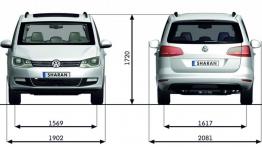 Volkswagen Sharan II (2010) - szkic auta - wymiary