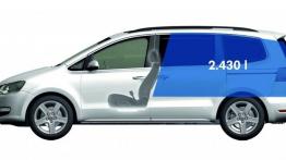 Volkswagen Sharan II (2010) - szkic auta - wymiary