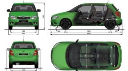Skoda Fabia RS 2010 - szkic auta - wymiary
