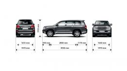 Toyota Land Cruiser 200 - szkic auta - wymiary