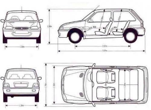 Szkic techniczny Rover 100 I