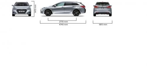 Szkic techniczny Hyundai i40 Kombi Facelifting 2018
