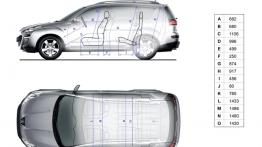 Peugeot 4007 2007 - szkic auta - wymiary