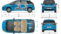 Citroen C4 Picasso 2007 - szkic auta - wymiary