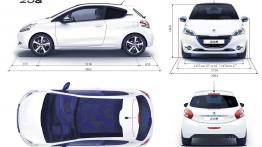 Peugeot 208 - szkic auta - wymiary