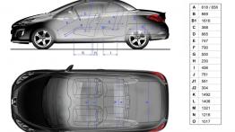 Peugeot 308 CC 2011 - szkic auta - wymiary