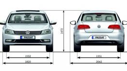 Volkswagen Passat B7 sedan (2011) - szkic auta - wymiary