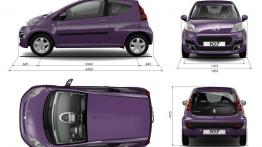 Peugeot 107 Hatchback 3d Facelifting (2012) - szkic auta - wymiary