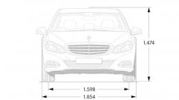 Mercedes klasy E (W212) sedan 2013 - szkic auta - wymiary
