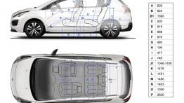 Peugeot 3008 Facelifting (2014) - szkic auta - wymiary
