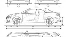 Audi S3 III Cabriolet (2014) - szkic auta - wymiary