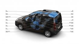 Peugeot Partner II Tepee Facelifting (2015) - schemat rozmieszczenia schowków