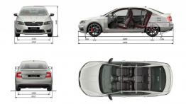 Skoda Octavia III RS 230 (2015) - szkic auta - wymiary