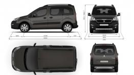 Peugeot Partner II Tepee Facelifting (2015) - szkic auta - wymiary