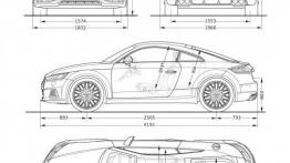 Audi TTS III Coupe (2015) - szkic auta - wymiary