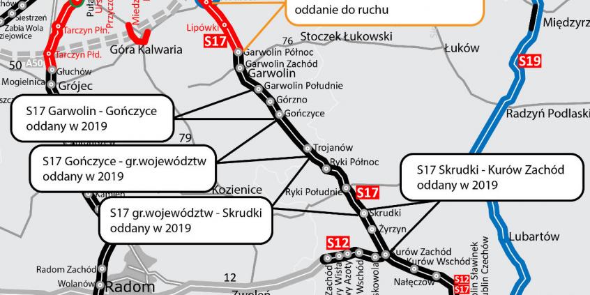Coraz dłuższa droga ekspresowa S17 z Warszawy do Lublina