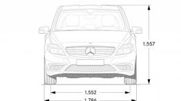 Mercedes B200 CDI 2012 - szkic auta - wymiary
