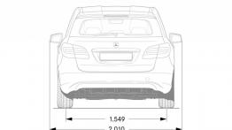 Mercedes B180 CDI 2012 - szkic auta - wymiary