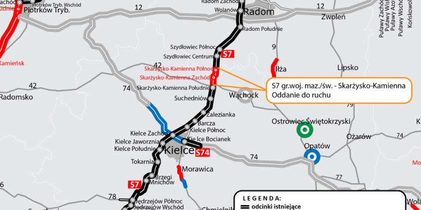 Od dziś przejezdny ważny odcinek drogi ekspresowej S7