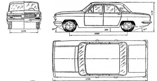 Szkic techniczny GAZ 24 II