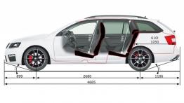 Skoda Octavia III RS Kombi (2013) - szkic auta - wymiary