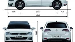 Volkswagen Golf VII GTD (2013) - szkic auta - wymiary