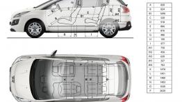 Peugeot 3008 HYbrid4 - szkic auta - wymiary