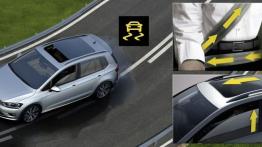 Volkswagen Golf VII Sportsvan (2014) - schemat działania systemu bezpieczeństwa