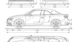 Audi A3 III Cabriolet 2.0 TFSI quattro (2014) - szkic auta - wymiary