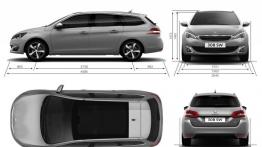 Peugeot 308 SW II (2014) - szkic auta - wymiary
