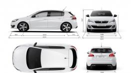 Peugeot 308 II Hatchback GT Line (2014) - szkic auta - wymiary