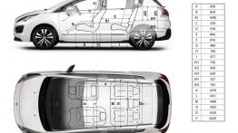 Peugeot 3008 HYbrid4 Facelifting (2014) - szkic auta - wymiary