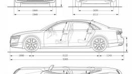Audi A8 L W12 quattro Facelifting (2014) - szkic auta - wymiary
