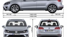 Volkswagen Golf VII Sportsvan (2014) - szkic auta - wymiary