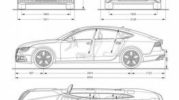 Audi A7 Sportback Facelifting (2015) - szkic auta - wymiary