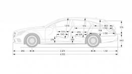 Mercedes CLS Shooting Brake X218 Facelifting (2015) - szkic auta - wymiary