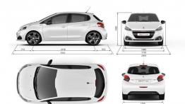Peugeot 208 Hatchback 5d GT Line (2015) - szkic auta - wymiary