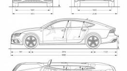 Audi S7 Sportback Facelifting (2015) - szkic auta - wymiary