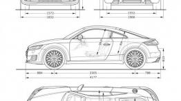 Audi TT III Coupe (2015) - szkic auta - wymiary