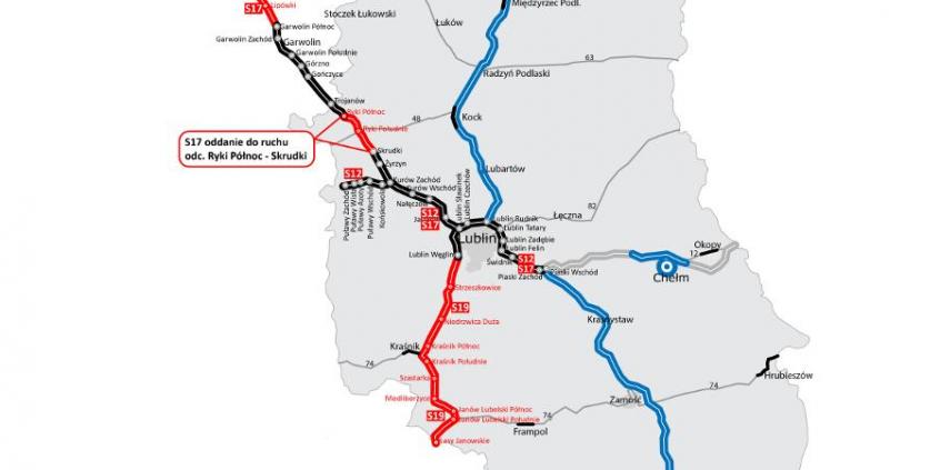 S17 z Warszawy do Lublina coraz dłuższa