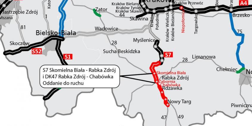 Nowa zakopianka dłuższa o 6 km. Kolejny fragment S7 jeszcze w tym roku
