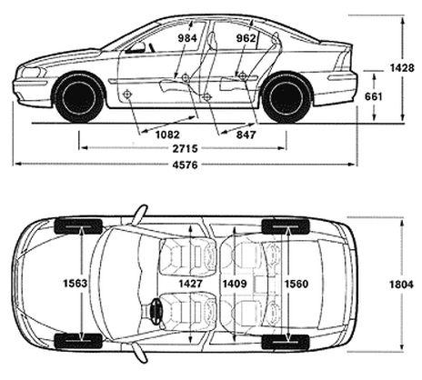Szkic techniczny Volvo S60 I