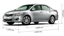 Toyota Corolla Sedan 2007 - szkic auta - wymiary