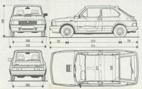 Szkic techniczny Fiat 127 III