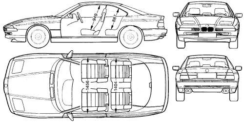 Szkic techniczny BMW Seria 8 I