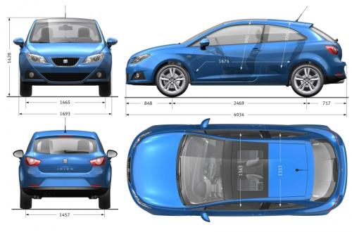 Szkic techniczny Seat Ibiza IV SportCoupe