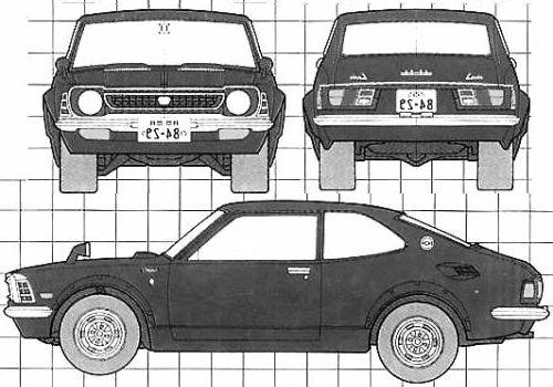 Szkic techniczny Toyota Corolla III Coupe