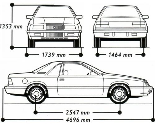 Szkic techniczny Chrysler LE Baron III Coupe